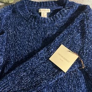 Cynthia Rowley Royal blue fuzzy sweater NWT